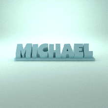 Michael 3d targhetta 5 caratteri 3d print model - Mito3D