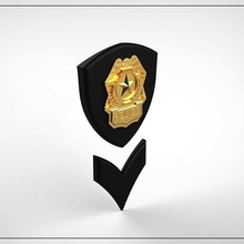 Michael jackson distintivo escudo arte mj polícia 3d print model - Mito3D