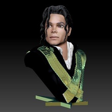 michael jackson busto art mj la mermelada thriller billie jean vip estrella popular de cara cabeza masculino hombre música cantante el rey del pop 3d print model - Mito3D