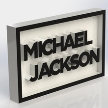 michael jackson placa a arte música taiced 3d print model - Mito3D