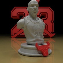 Michael Jordan buste Jeu 3d print model - Mito3D