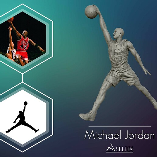 Miguel Jordán remojar escultura 3d impresión modelo mj Michael Jordan nba 3demodel estatua Arte esculturas 3D print model - Mito3D