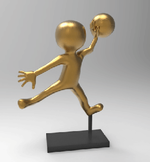 michael jordan pose Art basketball ball dunk 3d print model - Mito3D