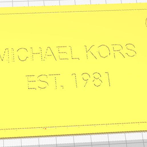 Michael kors v2 piatto moda distintivo borsette logo 3D print model - Mito3D