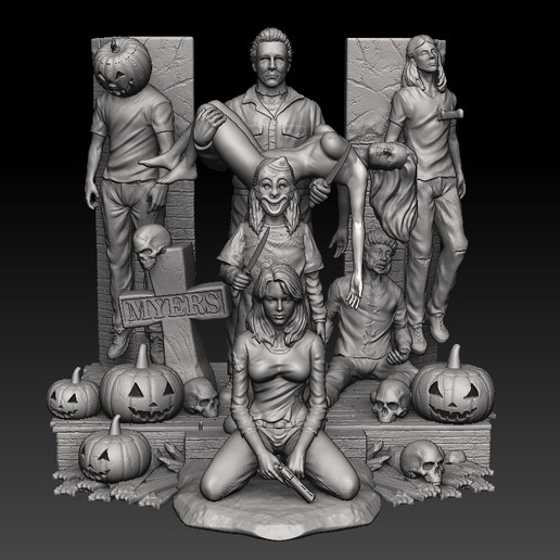 Michael Myers diorama stl Bruxas ender 3d terror Horror Jason Feira 13 3D print model - Mito3D