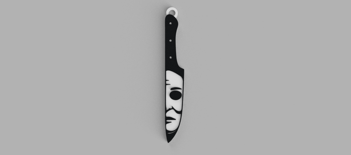 michael myers halloween horror knives key ring - pendant 3d print model - Mito3D