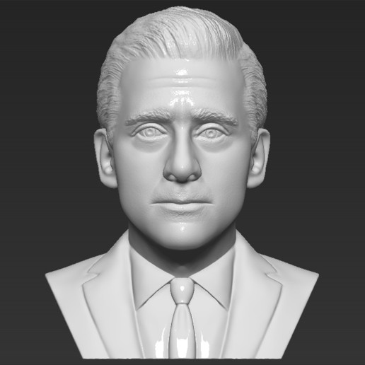 michael scott, ufficio busto stampa 3d ready stl, obj formati art scott office tv show amici sitcom dwight shrute jim halpert pam beesly ross geller attore steve carrell 3D print model - Mito3D