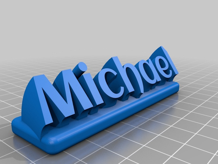 michael sweeping name plate remix customized office 3d print model - Mito3D