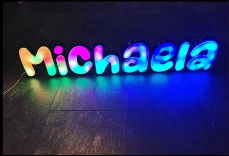 michaela nooble wooble rgb led light letters ledlight ledstripes 3d wall panelling ideas 3d print model - Mito3D