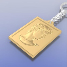 michelangelo david headkeychain jewelry pendant gift 3d print model - Mito3D