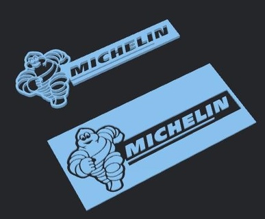Michelin ensemble logo modèles dossiers michelin mur art 10 stl logos easy print no support impression pris charge 3d print model - Mito3D