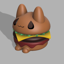 michiburger 3 catburger cat kitty burger lecker Niedlich kawaii liebenswert schön Kätzchen hamburger 3d print model - Mito3D