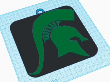 Michigan logo llavero 3d print model - Mito3D