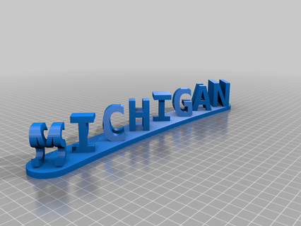 Michigan espartano palavras personalizado sinais logotipos 3d print model - Mito3D