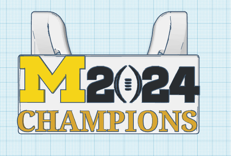 Michigan carcajous Université Football nationale championnat afficher supporter 3d print model - Mito3D