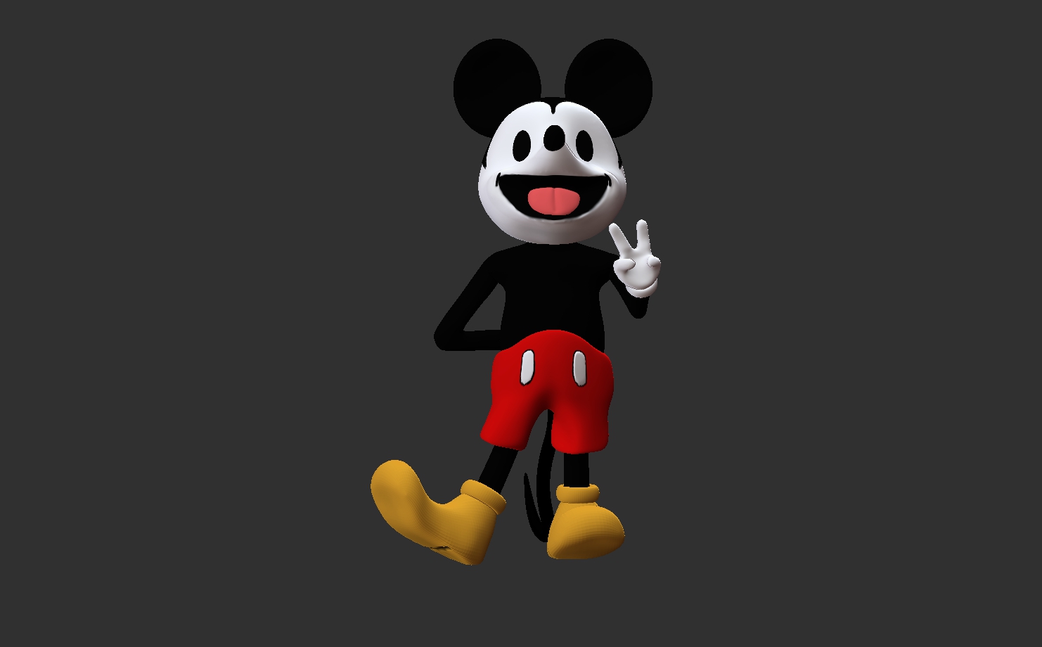 mickey disney minnie mouse rat black white 3D print model - Mito3D