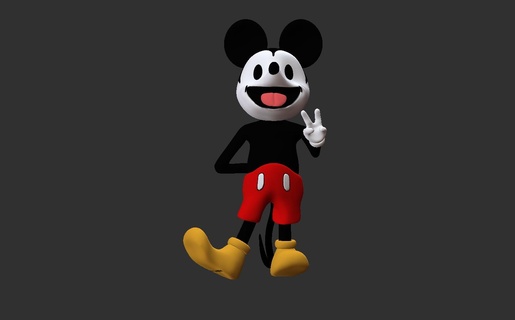 Mickey Disney Minnie fare sıçan siyah beyaz 3d print model - Mito3D