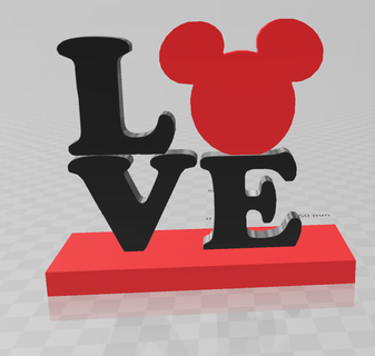 Mickey lettre Nom décoration conception disney l'amour 3d print model - Mito3D