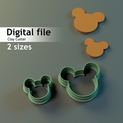 mickey clay cutter polymer cookie cookiecutter claycutter polymerclaycutter cutters 3d print model - Mito3D