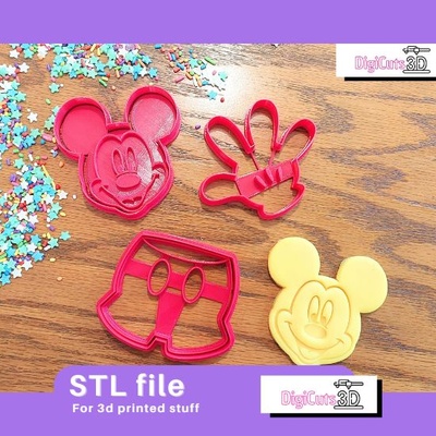 mickey biscuit coupeur pack stl dossiers 3d impression accueil maison disney souris boulangerie 3d print model - Mito3D