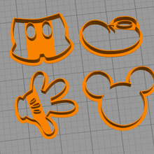 mickey cookie cutter pack x4 various jannie biscuit bake fun 3d print model - Mito3D