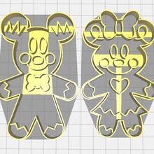 mickey cookie cutters minnie christmas tool jannie luifer cutter biscuit cutting 3d print model - Mito3D