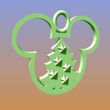 Topolino orecchie Natale albero ornamento disney 3d print model - Mito3D