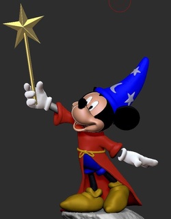 Mickey fantasía Mickey fantasía mago 3d print model - Mito3D
