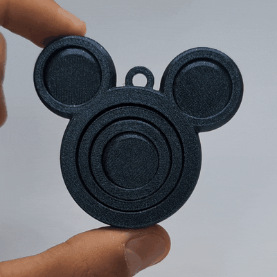 mickey jiroskop anahtarlık fare minnie karikatür disney eğlence oyuncak yazdır in yer cayro spinner stres kaygı sevgililer eğirme hediye şirin 3d print model - Mito3D