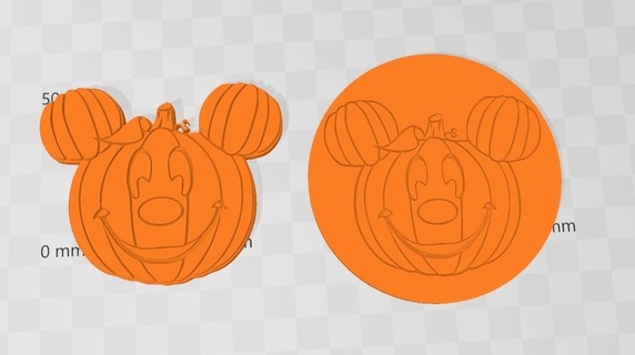 mickey halloween coaster coasters pumpkin 3d print model - Mito3D