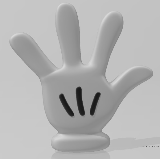 mickey mão 4 dedos minnie luva luvas mãos Disney rato deco 3D print model - Mito3D