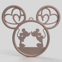 mickey Kopf Kuss Weihnachten Baum Ornament Minnie Disney Geschenk 3d print model - Mito3D