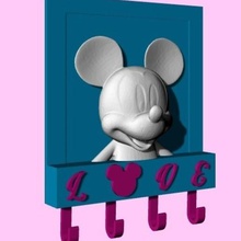 mickey titular da chave a casa keyholder disney mouse 3d print model - Mito3D