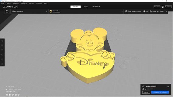 Mickey clé bague disney logo 3d print model - Mito3D