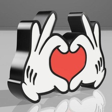 mickey love lamp hands heart fun valentin led 3d print model - Mito3D