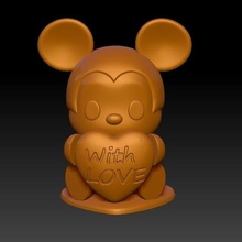 mickey love valentine's day pendants & decorations jewelry pendant 3d print model - Mito3D