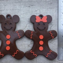 mickey minnie gingerbread christmas ornament art disney tree mouse ear head 3d print model - Mito3D