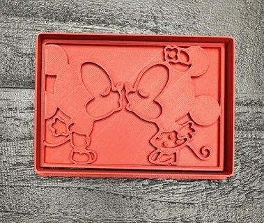 Topolino minnie bacio biscotto taglierina francobollo 3d print model - Mito3D