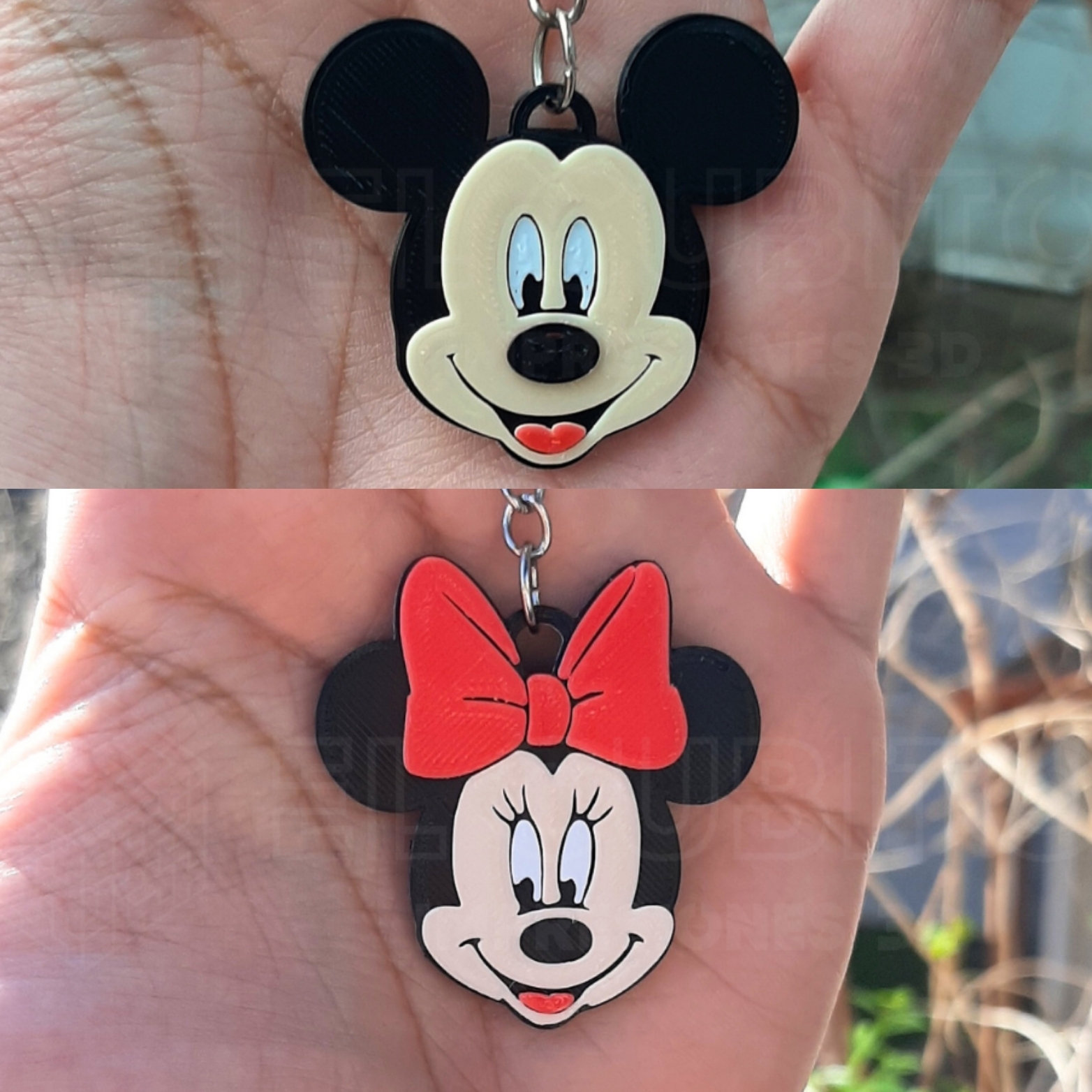 mickey Minnie Maus Schlüsselbund Schlüssel Ringe Disney 3D print model - Mito3D