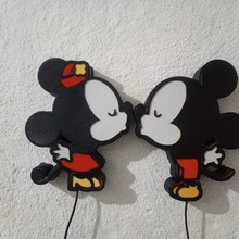mickey minnie rato luminária Disney deco namorados beijo 3d print model - Mito3D