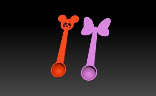 mickey minnie spoon mickey minnie spoon  3d print model - Mito3D