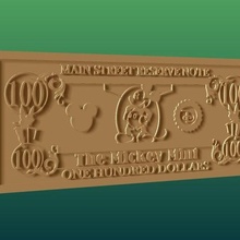 Mickey menta dólar disney ratón boleto dinero 3d print model - Mito3D