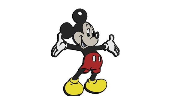Mickey fare Mickey anahtar zincirler 3d print model - Mito3D