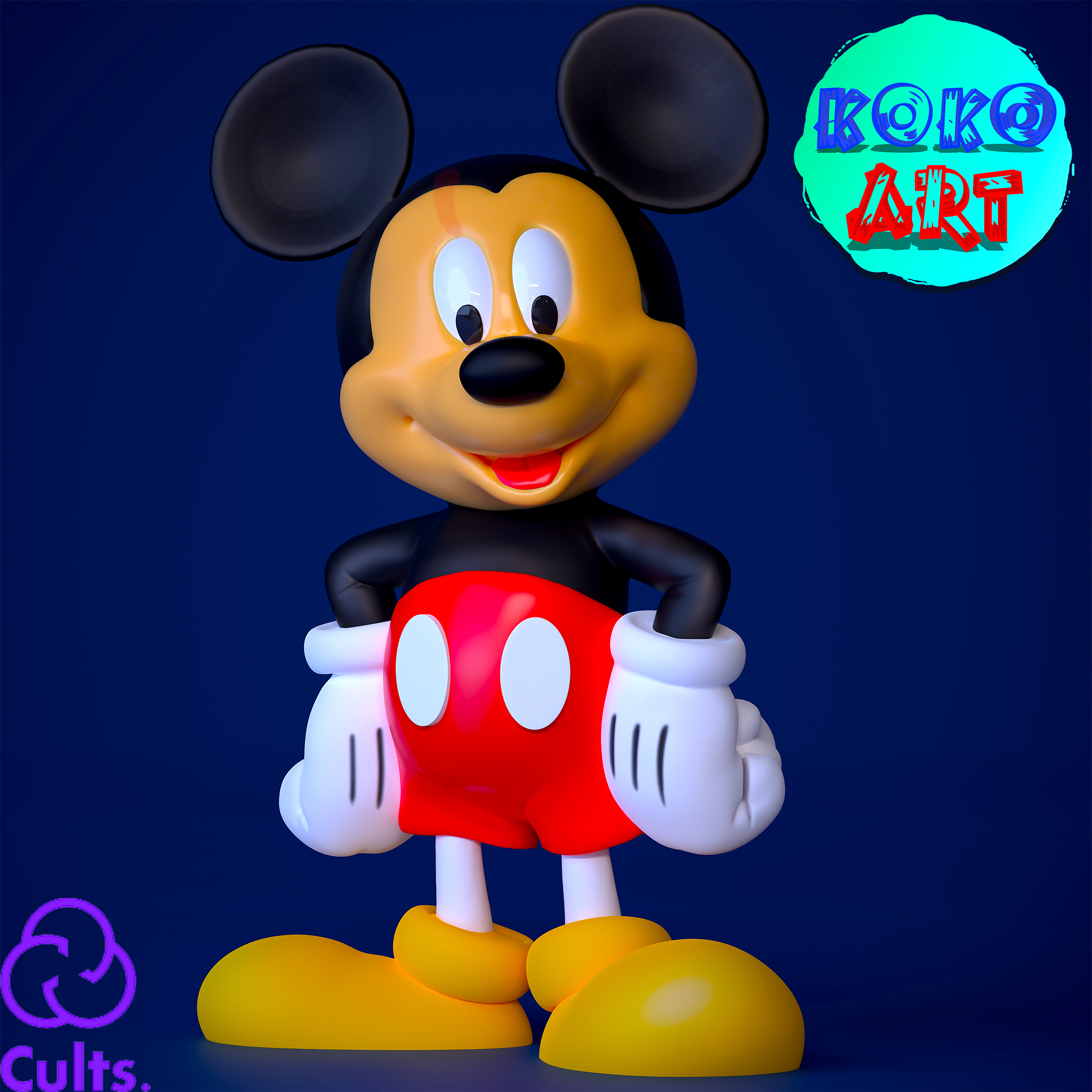 Mickey ratón micky Mouse disney Arte juguete ventilador Barbie 3D print model - Mito3D