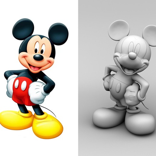 mickey mouse art de disney 3D print model - Mito3D