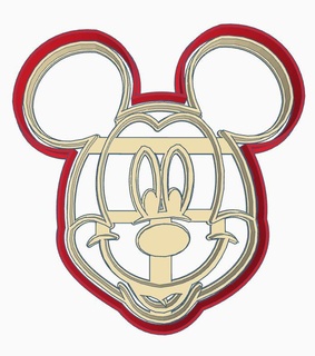 mickey mouse - cookie cutter stamp item kitchen cake face disney disney+ 3d print model - Mito3D