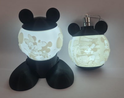 mickey mouse bauble - lithophane - globe mickey mouse litho lithophane cool mouse globe bauble christmas  3d print model - Mito3D
