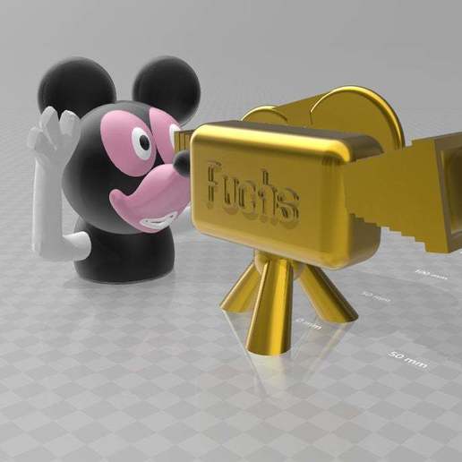 mickey mouse camera - starlets delight art sculptures 3D print model - Mito3D