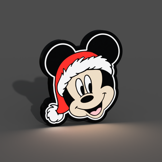 Mickey ratón Navidad caja ligera LED lámpara hogar casa Mickey Mickey ratón arte fan caja ligera caja led caja luz capa multicolor LED luces luminaria braga3dprint ams bambulabs mmu 3d print model - Mito3D