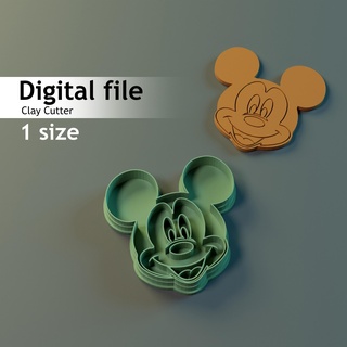 mickey mouse clay cutter polymer cookie cookiecutter claycutter polymerclaycutter cutters 3d print model - Mito3D